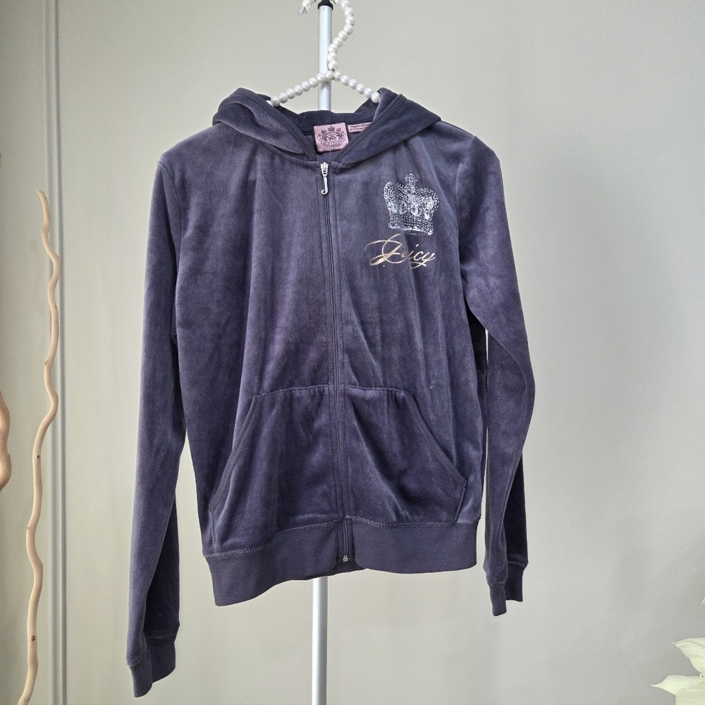 NWT Juicy Couture Blue /gray Hoodie Velourtrackpants Sz.S - Picture 1 of 13